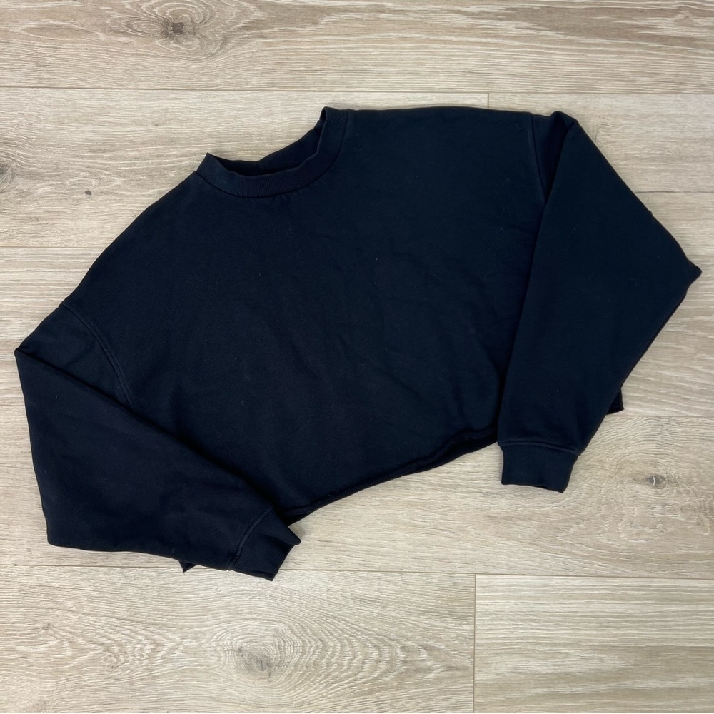 Mate The Label Black Cropped Crewneck